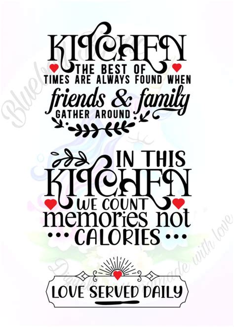 Cute Kitchen Quotes Png Bundle Etsy