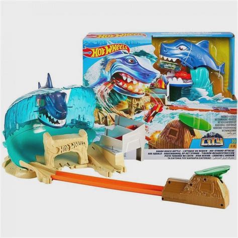 Pista Hot Wheels Ataque Tubarao Batalha Na Praia Mattel Submarino