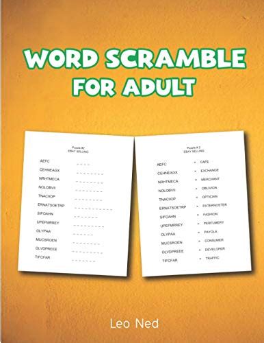 Word Scramble For Adult Large Print Word Puzzles For Adults Jumble