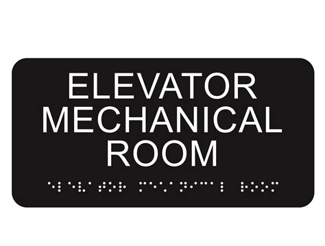 Elevator Mechanical Room Ada Braille Sign