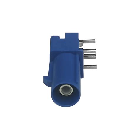 Blue Color FAKRA PCB Connector Righ Angle Plug For Automotive