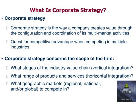 Ppt Chapter Corporate Strategy Vertical Integration And