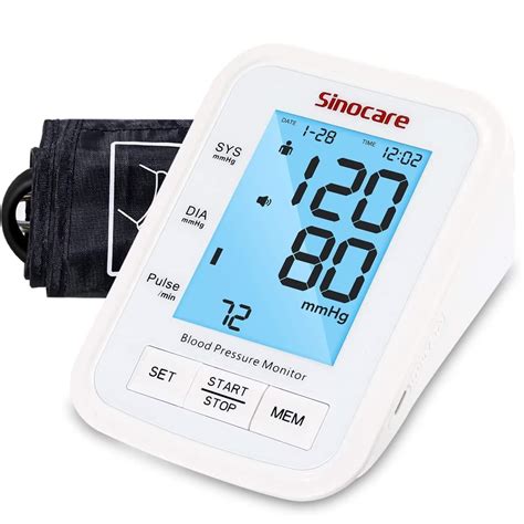 Sinocare Blood Pressure Monitor Upper Arm With Color Lcd Backlight