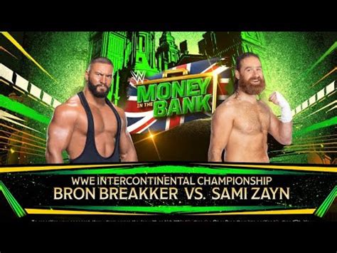 SAMI ZAYN VS BRON BREAKER INTERCONTINENTAL CHAMPIONSHIP AT MONEY IN THE