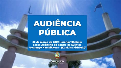 Prefeito De Comodoro Convida Toda A População Para AudiÊncia PÚblica Prefeitura Municipal De