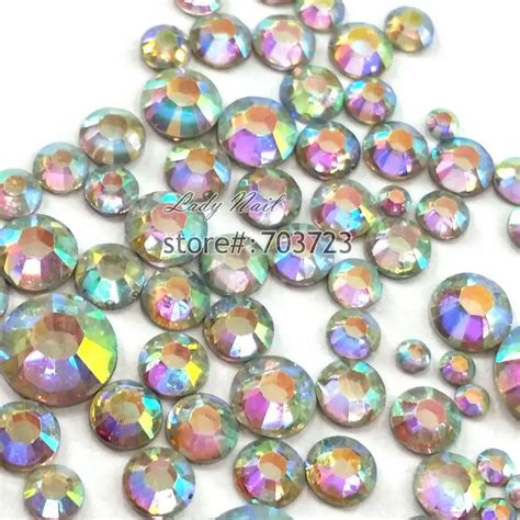 Pcs Mm Mm Mix Size Ab Color Resin Acrylic Round Rhinestone