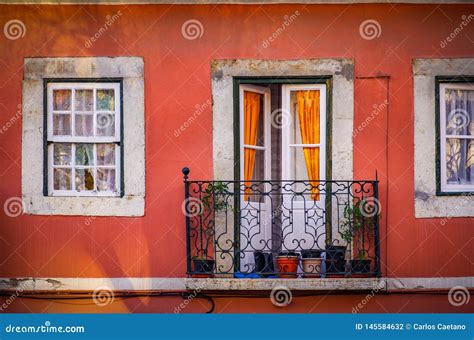 Lisbon Balcony stock photo. Image of decoration, green - 145584632