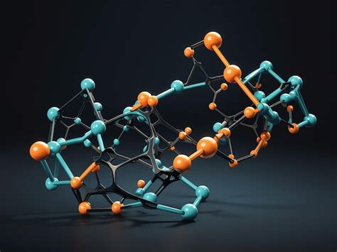 Cadena de aminoácidos y biomoléculas llamadas proteínas Foto Premium