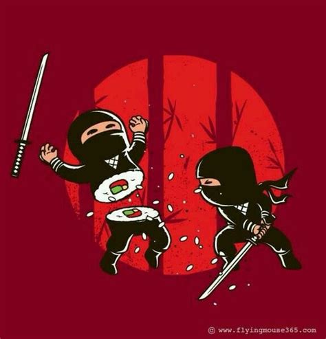 Ninja Sushi ☺ ☺ ☺ Funny Art Sushi Art Art