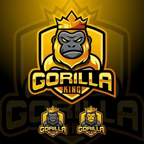 Vector De Dise O Del Logotipo De La Mascota Del Rey Real Gorila