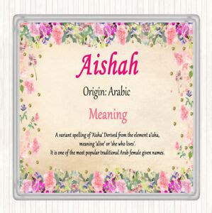 Aishah Name Meaning Drinks Mat Coaster Floral | eBay