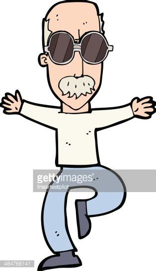 Cartoon Old Man Wearing Big Glasses Stock Clipart Royalty Free