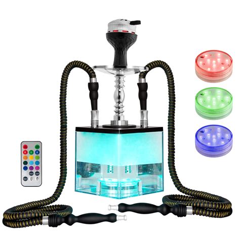 Kuke 2023 Shisha Hukka Set Big Opening Nargile Wasserpfeife Square Acrylic Hookahs Set With