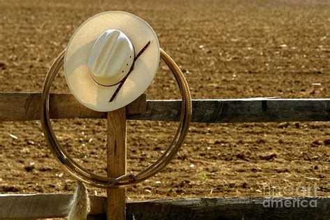 Cowboy Hat And Lasso On Fence Photograph By Olivier Le Queinec Pixels