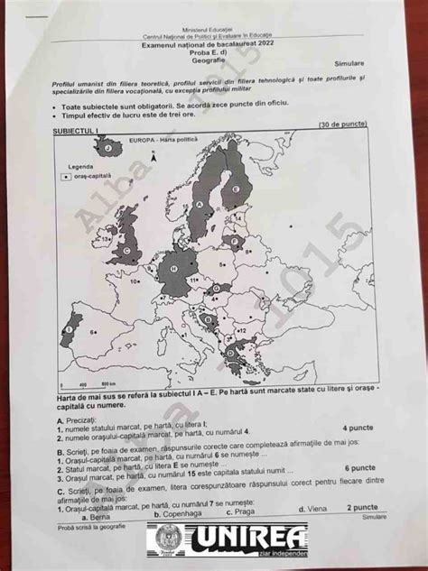 Foto Subiecte Simulare Bacalaureat 2022 La Geografie Ce Au Avut