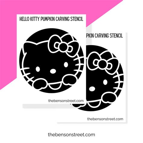 Easy Printable Hello Kitty Pumpkin Stencil For Easy Carving