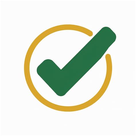 Premium Vector A Green Checkmark Inside A Circular Yellow Boundary