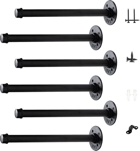 Amazon Aunulahca 3 4 Industrial Pipe Shelf Brackets Black Iron