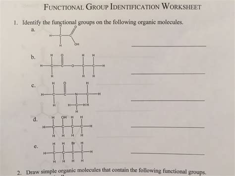 Identifying Functional Groups Worksheet With Answers Printable