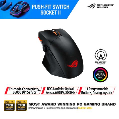 Asus ROG Chakram X Origin Gaming Mouse Tri Mode Connectivity 36000