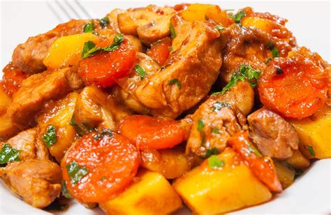 Chicken Stew With Potatoes Carrots And Peas