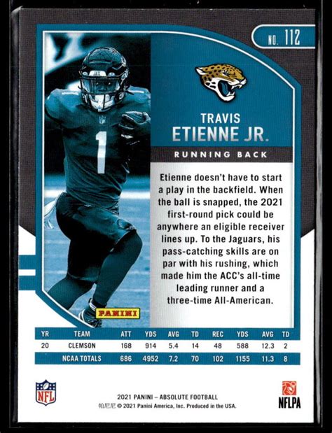 2021 Panini Absolute Travis Etienne Jr 112 RC Jacksonville Jaguars EBay