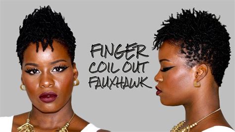 Finger Coil Out Fauxhawk On 4c Tapered Twa Tutorial Black Hair Information