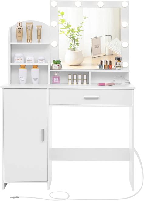 Amazon Quimoo Vanity Desk With Mirror And Lights Makeup Vanity