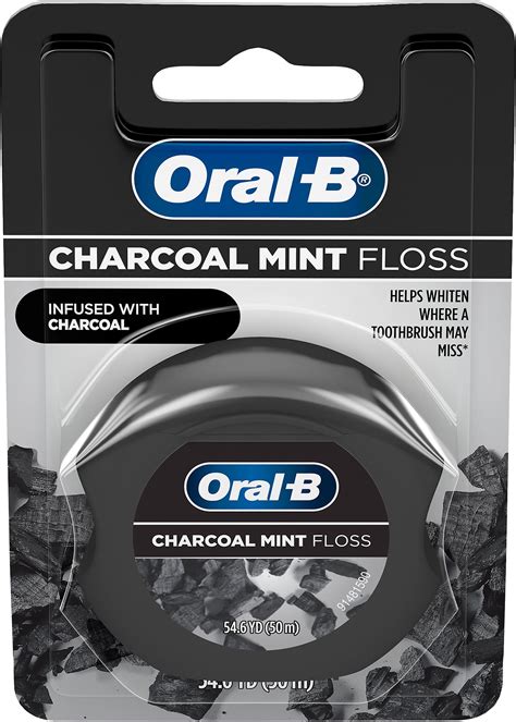 Oral B Charcoal Mint Dental Floss Cavity Defense Waxed 50m Teeth Benefits