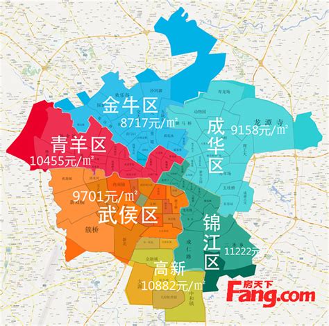 2016年4月成都主城区房价地图 成都主城区各区房价要多少？ 成都房天下