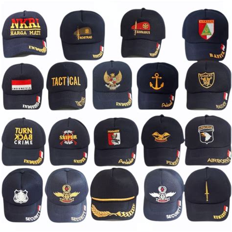 Jual Topi Jaring Double Mess Warna Hitam Bordir Nkri Indonesia Garuda