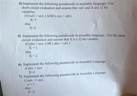 Solved Implement The Following Pseudocode In Assembly Chegg