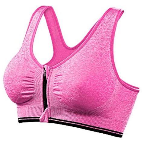 Stylish Zipper Front Racerback Sports Bras for Women