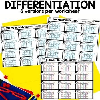 Box Method Division Worksheets Digit By Digit Color By Number