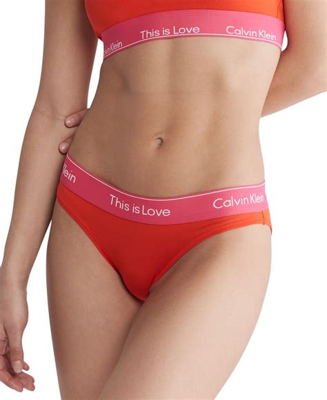 Calvin Klein Women S Pride This Is Love Tonal Bikini Panty Qf7284 Orange Size M Ebay