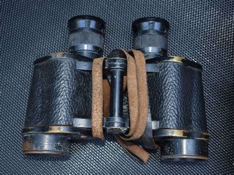 7 WW2 British Army 7X50 Binoculars 1937 Pattern Webbing Case Both