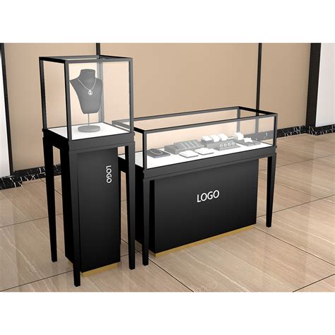 Metal Framed Jewelry Shop Display Showcase