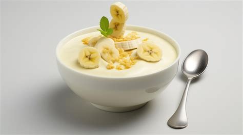 Premium Ai Image Vegetable Yoghurt With Banana Dessert