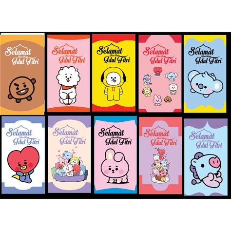 Jual Amplop Lebaran Thr Lucu Bts Bt21 Custom Anak Kiyowo Kekinian