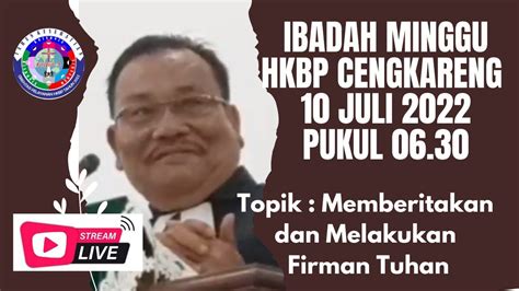 LIVE Ibadah Pagi HKBP Cengkareng Jam 06 30 Ibadah Khotbahkristen