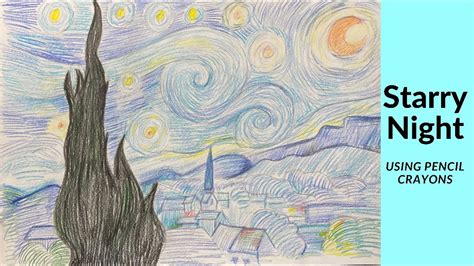 Starry Night With Pencil Crayons YouTube