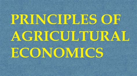 Principles Of Agricultural Economics ICAR E Course Free PDF Book