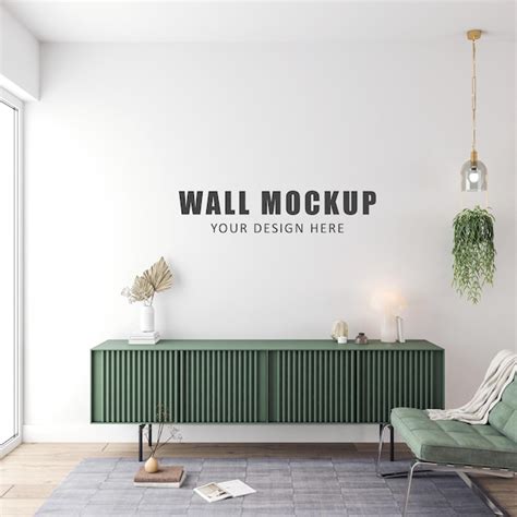 Premium Psd Wall Mockup Design In 3d Rendering