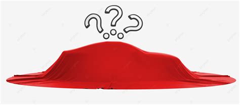 New Car Reveal With Query Marks Above Important Cloth Render Red Png