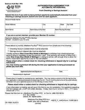 Fillable Online Authorization Agreement For Automatic Withdrawl