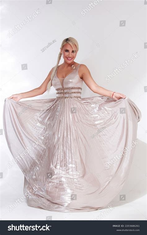 Sexy Blonde Woman Posing White Background Stock Photo 2203686261 Shutterstock