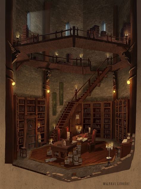 The Interior Of A Library With Bookshelves And Stairs