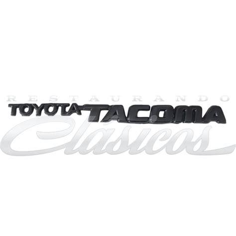 EMBLEMA LETERO TOYOTA TACOMA NEGRO ADHERIBLE Restaurando Clásicos