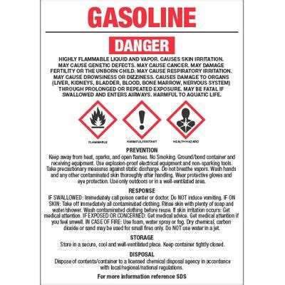 Ghs Chemical Labels Gasoline Ghs Labels Emedco