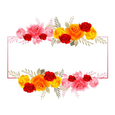 Hermoso Marco Floral Con Rosas De Colores Suaves Vector Gratis